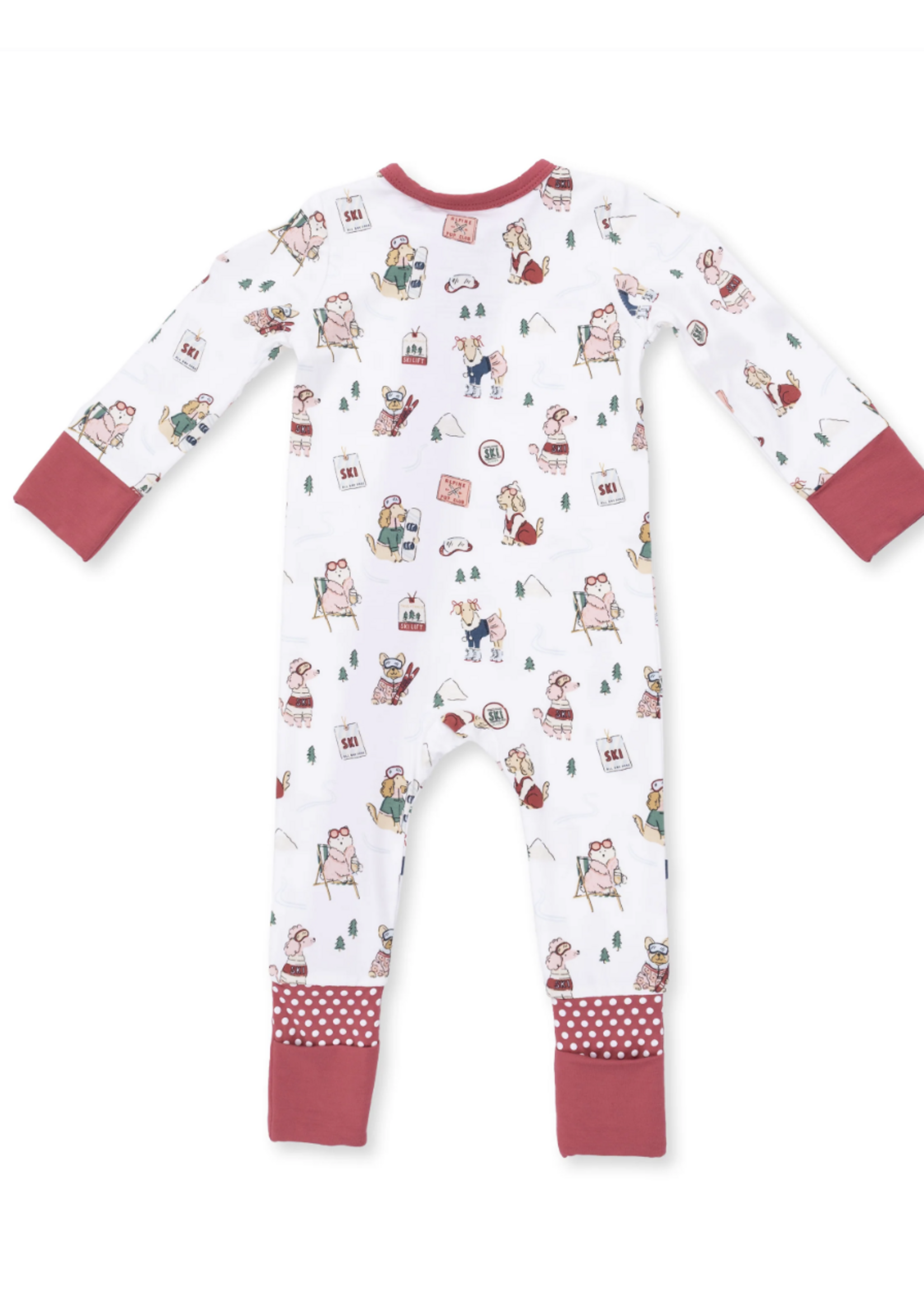 Angel Dear Winter Sports Dogs Pink Convertible Romper