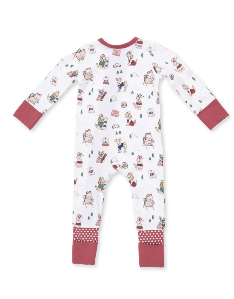 Angel Dear Winter Sports Dogs Pink Convertible Romper