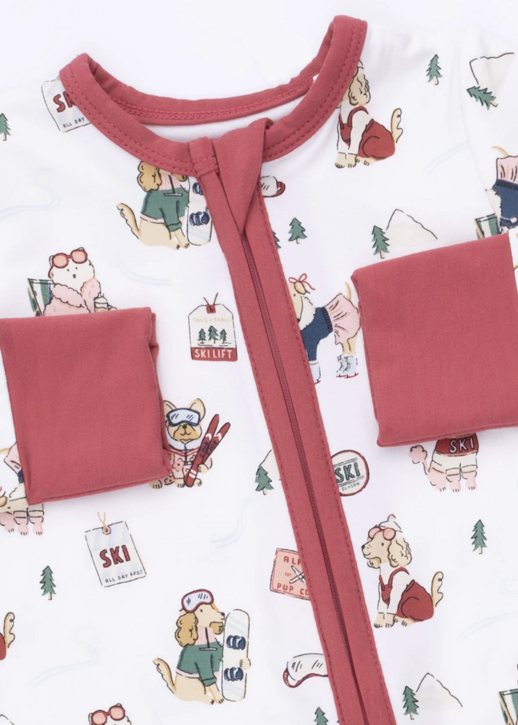 Angel Dear Winter Sports Dogs Pink Convertible Romper