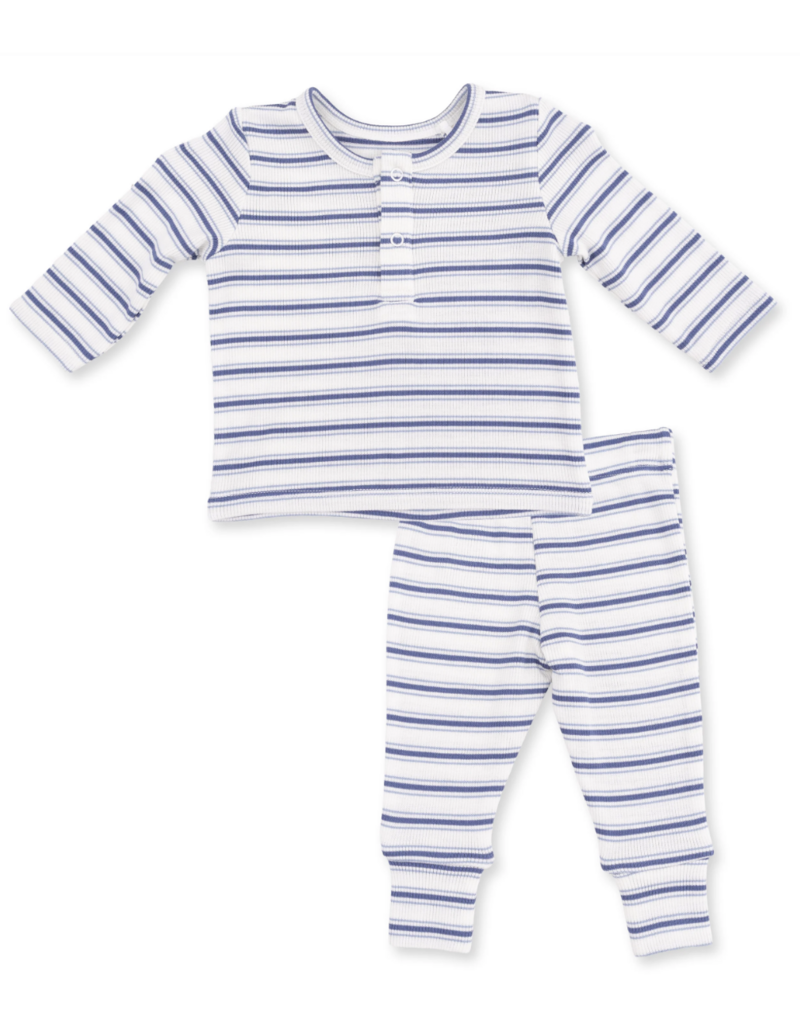 Angel Dear Vintage Stripe Blue L/S Henley Play Set