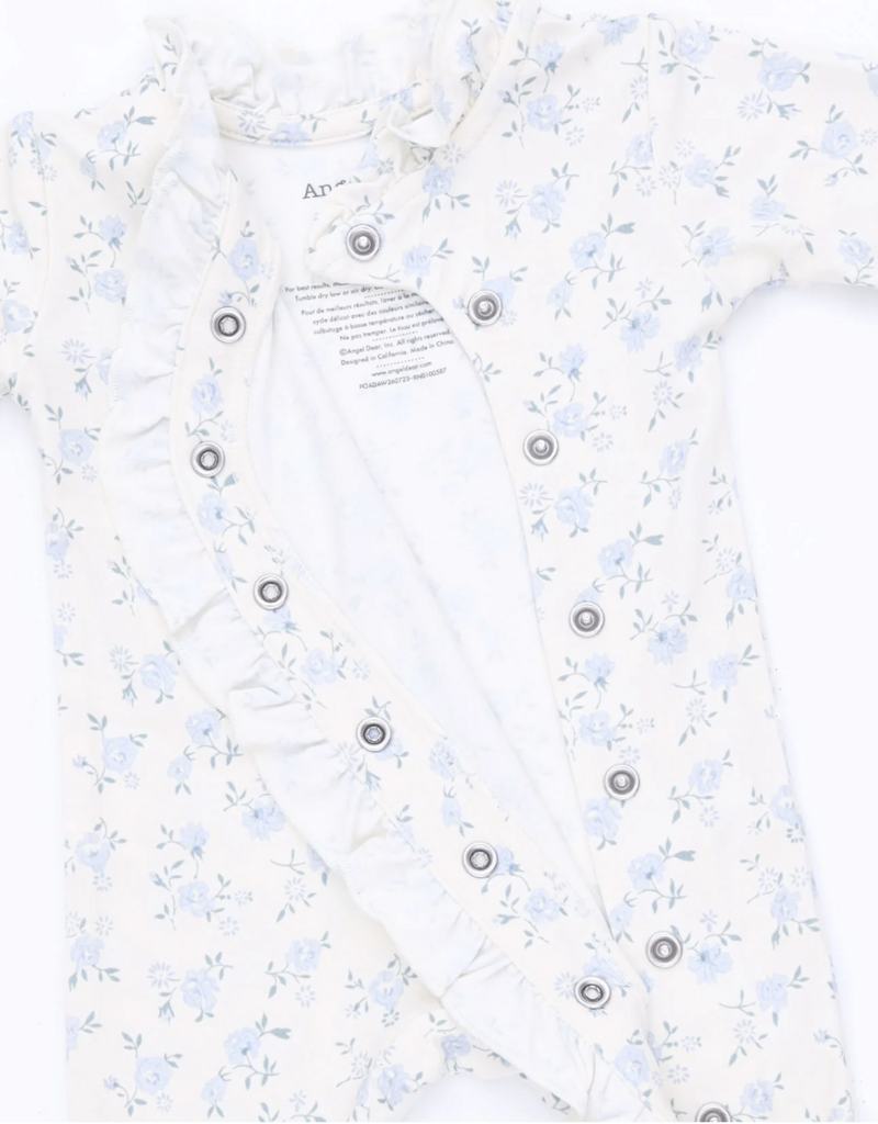 Angel Dear Rose Briar Kimono Ruffle Snap Footie