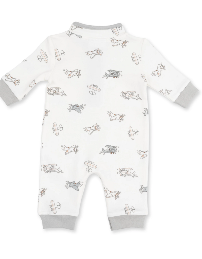 Angel Dear Vintage Airplane Pilots Zip Neck Romper