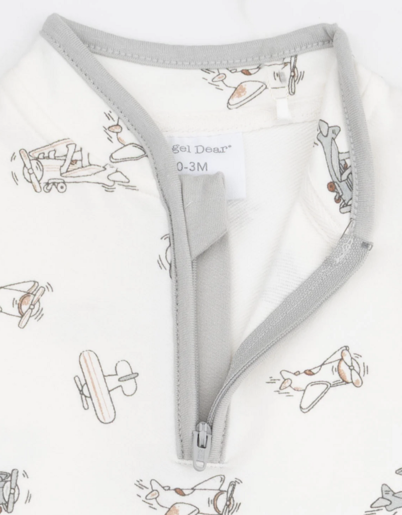 Angel Dear Vintage Airplane Pilots Zip Neck Romper