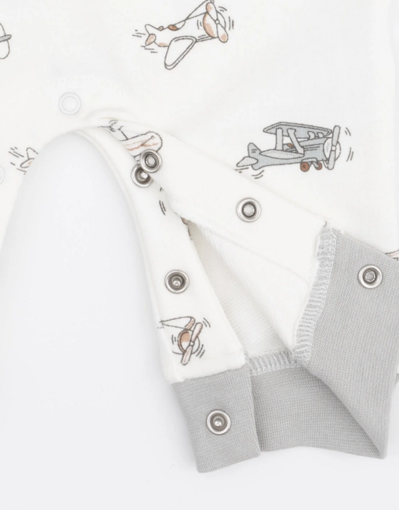 Angel Dear Vintage Airplane Pilots Zip Neck Romper