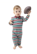 Angel Dear Rugby Stripe Green Polo Romper