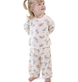 Angel Dear Sweet Hanna Floral Velour Sweatshirt/Wide Leg Pant