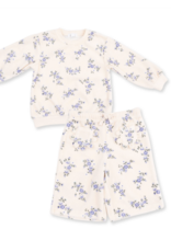 Angel Dear Sweet Hanna Floral Velour Sweatshirt/Wide Leg Pant