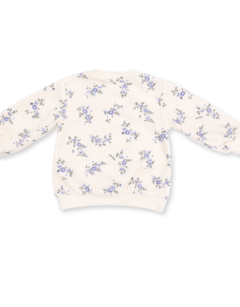 Angel Dear Sweet Hanna Floral Velour Sweatshirt/Wide Leg Pant
