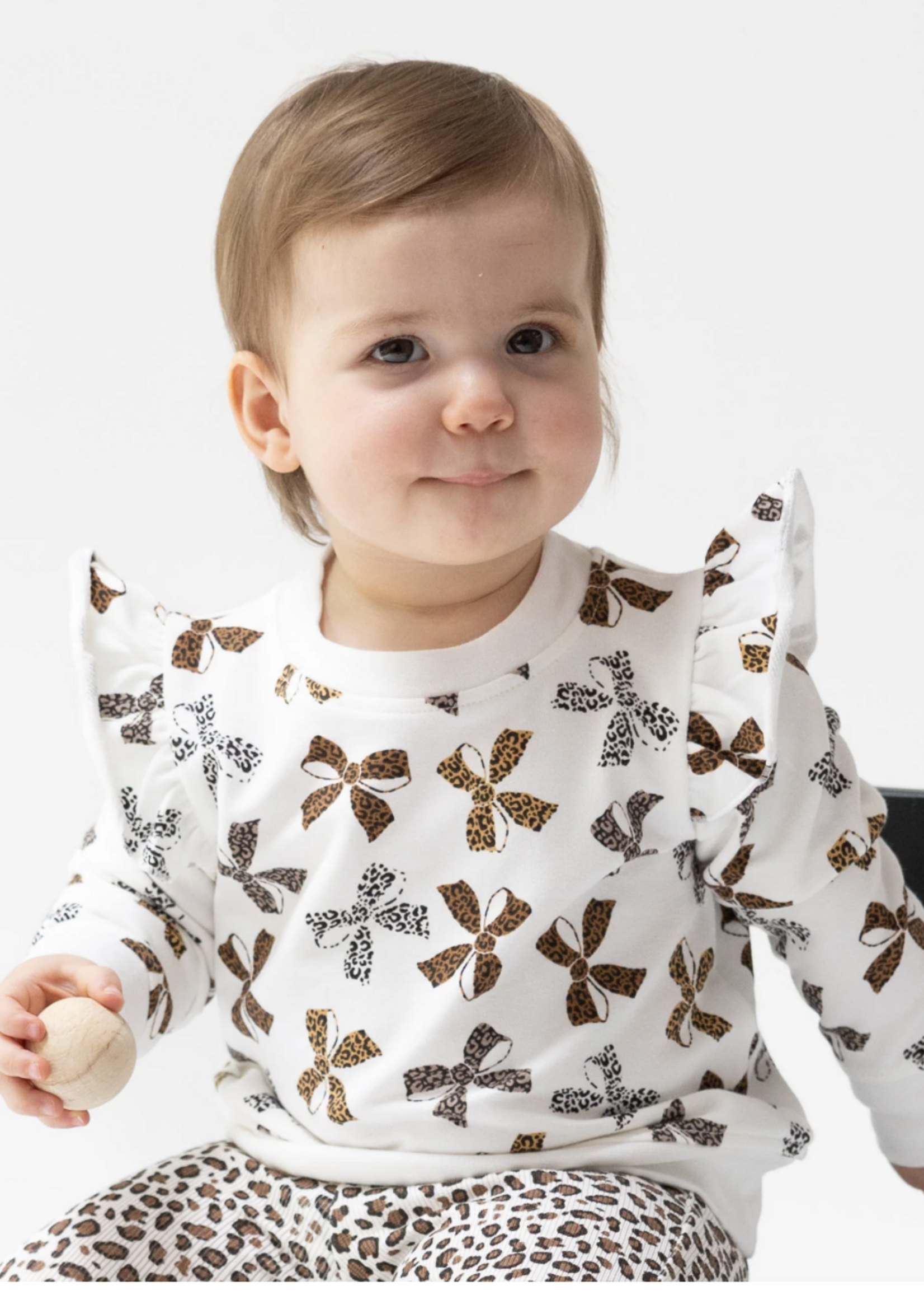 Angel Dear Leopard French Terry Ruffle Sweatshirt