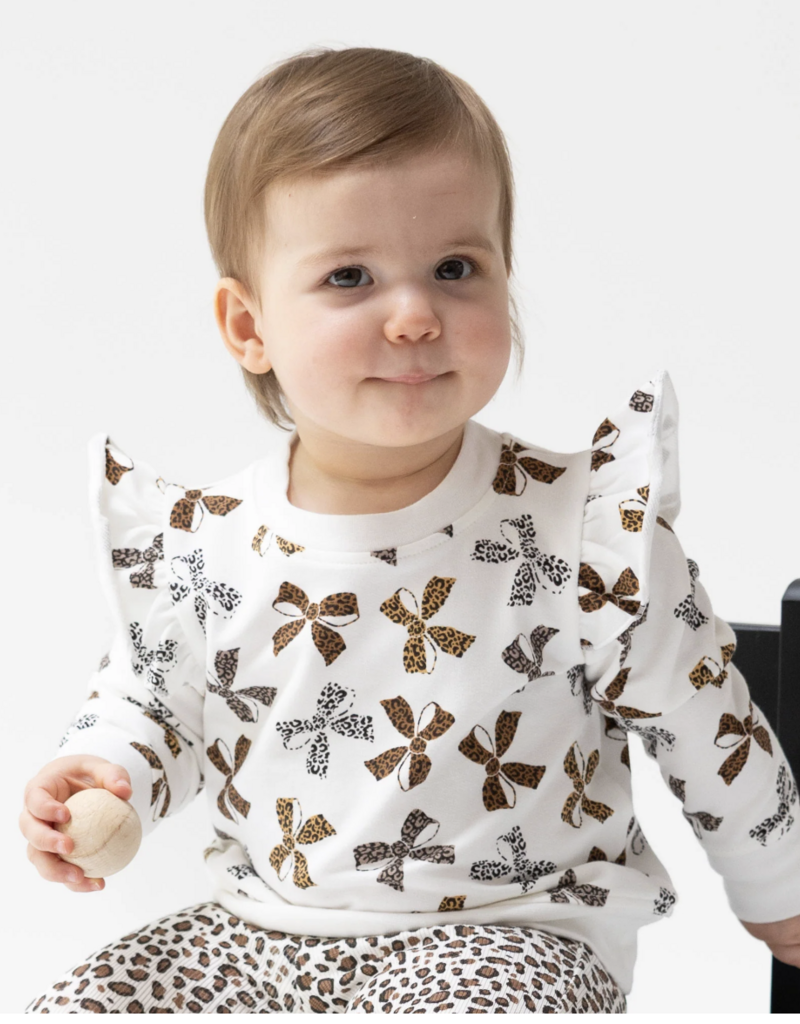 Angel Dear Leopard French Terry Ruffle Sweatshirt