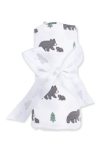 Angel Dear Black Bears Swaddle Blanket