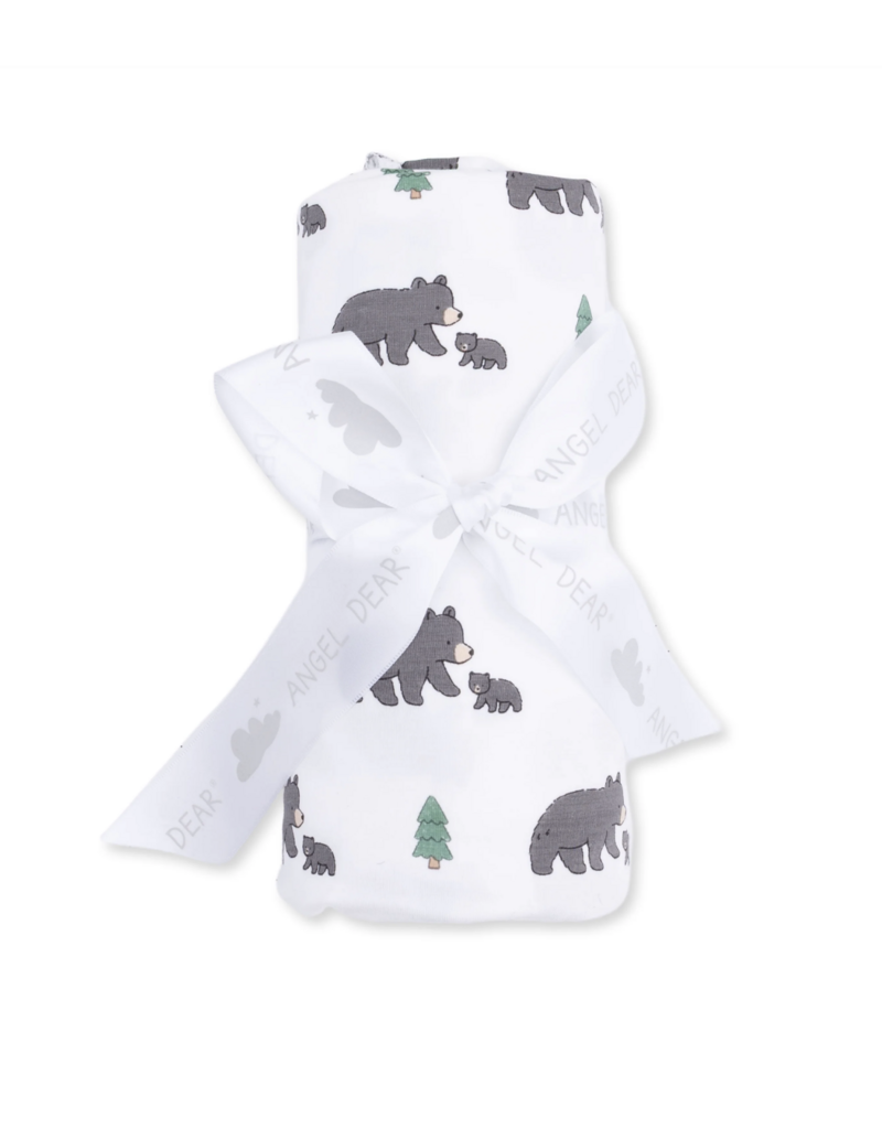 Angel Dear Black Bears Swaddle Blanket