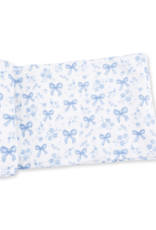 Angel Dear Blue Bows Flowers Swaddle Blanket