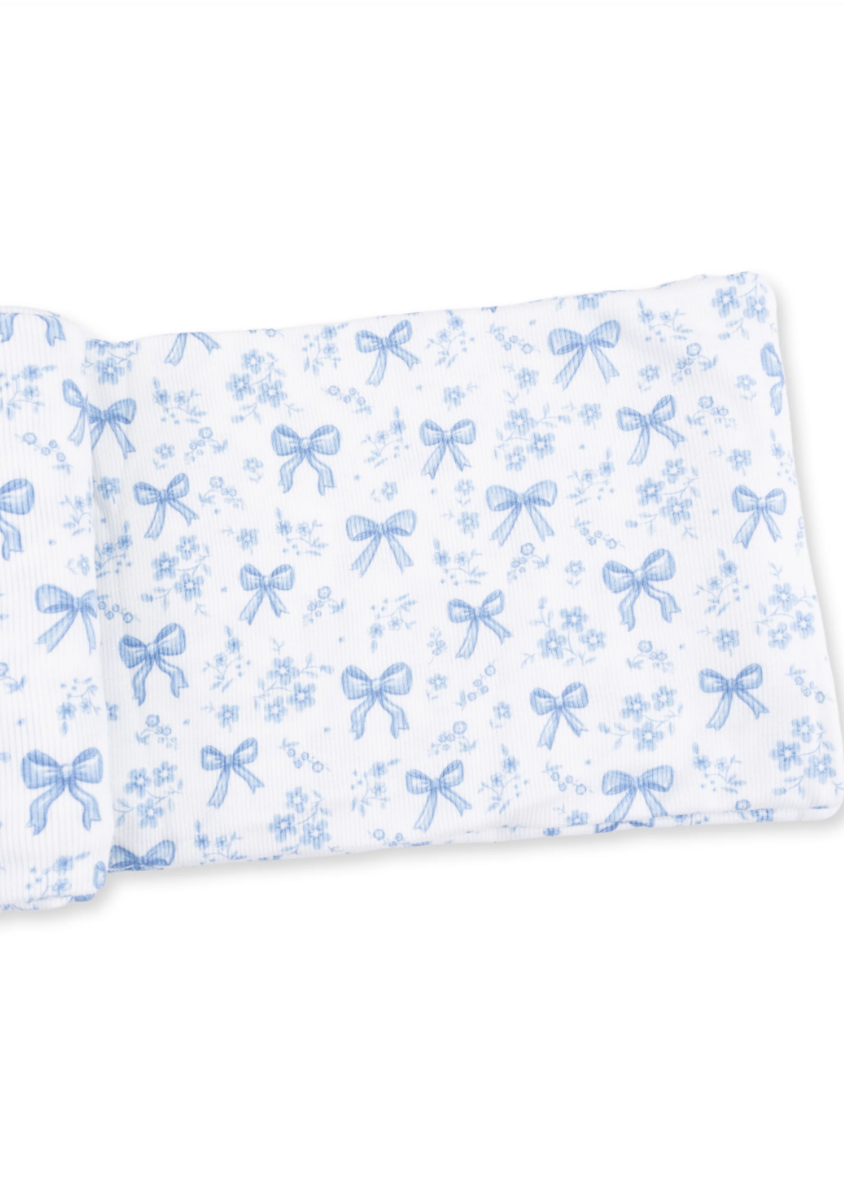 Angel Dear Blue Bows Flowers Swaddle Blanket