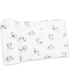 Angel Dear Explorer Puppy Pink Swaddle Blanket