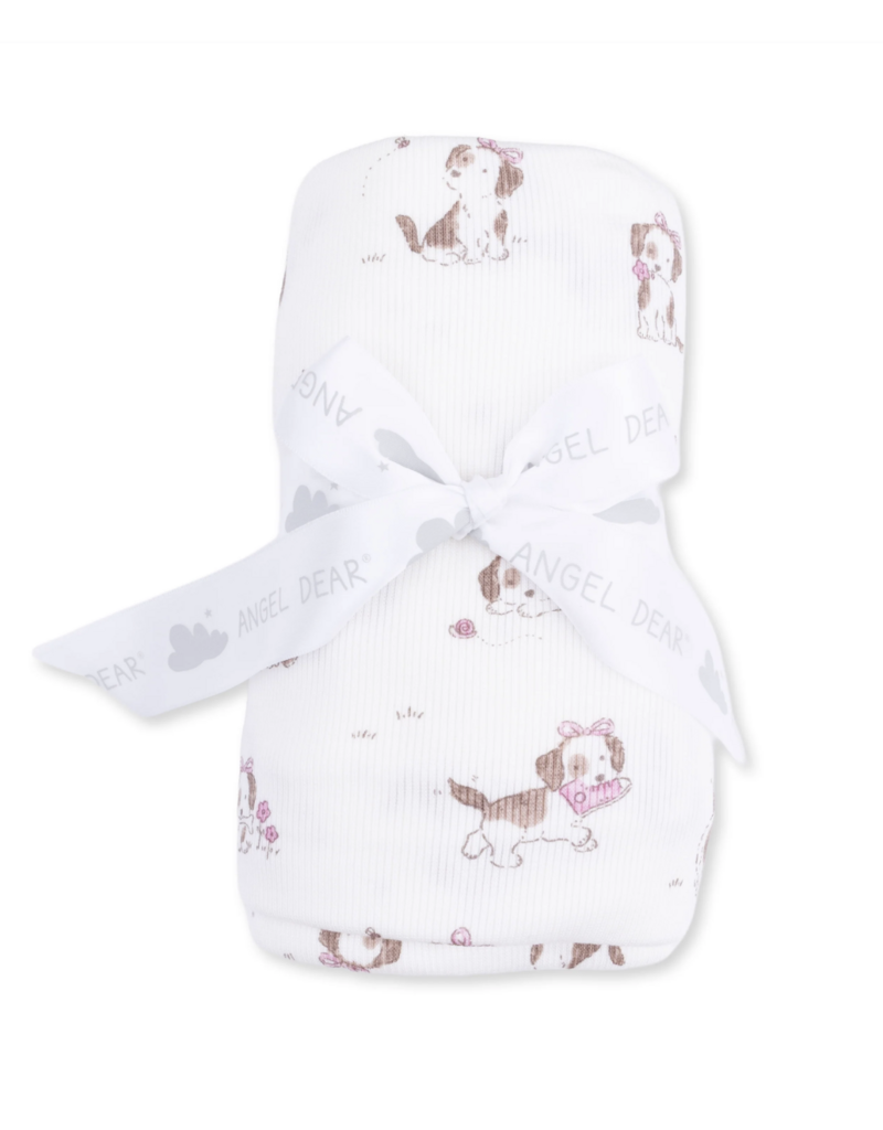 Angel Dear Explorer Puppy Pink Swaddle Blanket