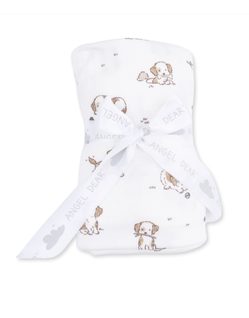 Angel Dear Explorer Puppy Blue Swaddle Blanket