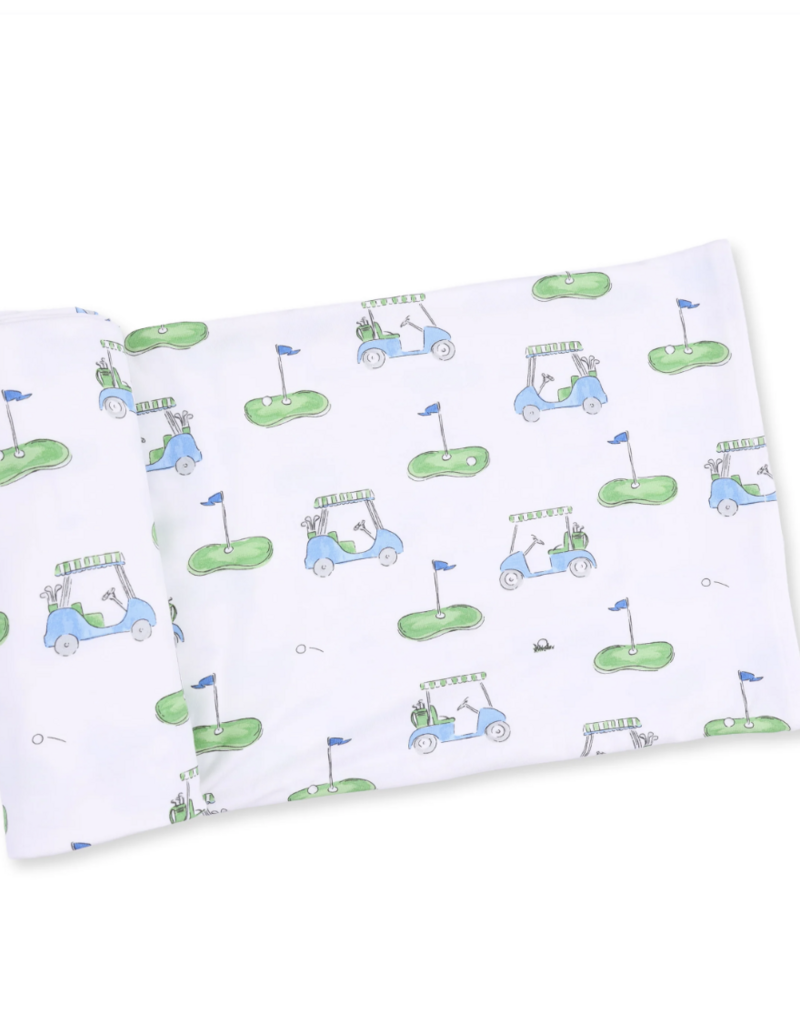 Angel Dear Golf Carts Blue Swaddle Blanket