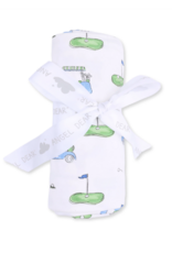 Angel Dear Golf Carts Blue Swaddle Blanket