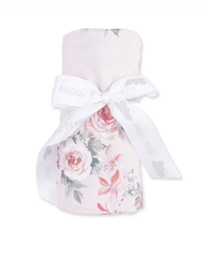 Angel Dear Painterly Rose Bouquets Swaddle Blanket