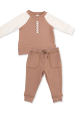 Angel Dear Football Laces Raglan Sweatshirt and Jogger Set