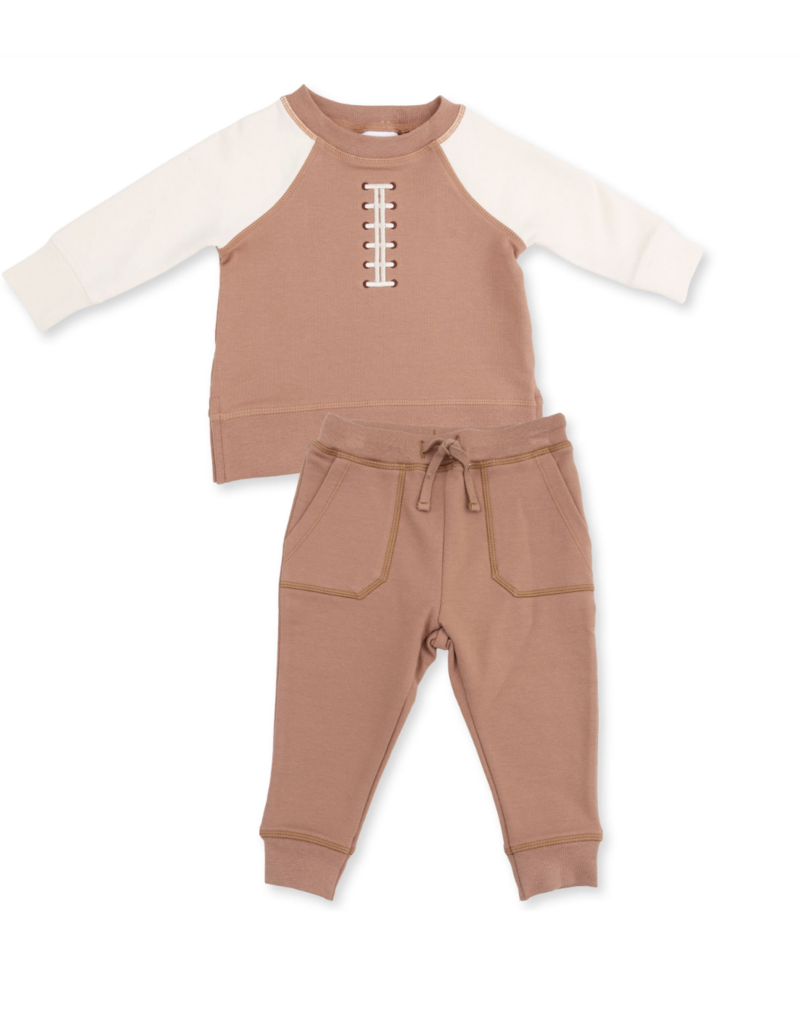 Angel Dear Football Laces Raglan Sweatshirt and Jogger Set