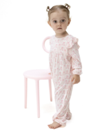 Angel Dear Ballet Shoes Ribbon Stripe Ruffle Sleeve Snap Romper