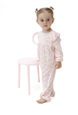 Angel Dear Ballet Shoes Ribbon Stripe Ruffle Sleeve Snap Romper