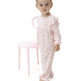 Angel Dear Ballet Shoes Ribbon Stripe Ruffle Sleeve Snap Romper