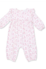 Angel Dear Ballet Shoes Ribbon Stripe Ruffle Sleeve Snap Romper