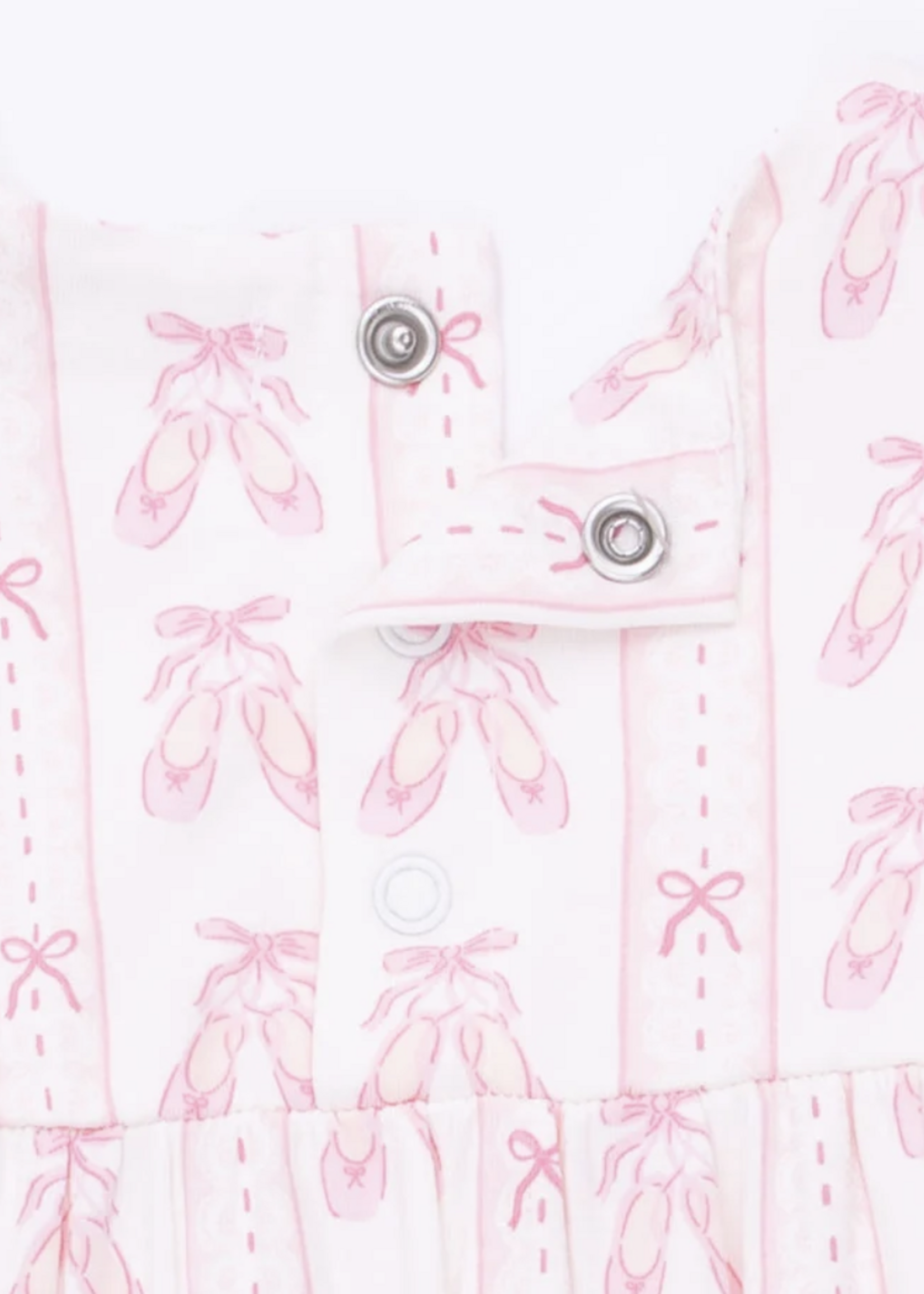 Angel Dear Ballet Shoes Ribbon Stripe Ruffle Sleeve Snap Romper
