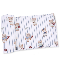 Angel Dear Mixed Sports Bears Swaddle Blanket