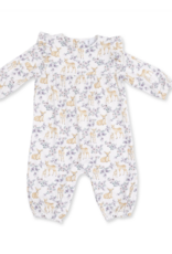 Angel Dear Floral Deer Ruffle Sleeve Snap Romper