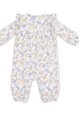 Angel Dear Floral Deer Ruffle Sleeve Snap Romper