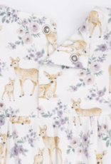 Angel Dear Floral Deer Ruffle Sleeve Snap Romper