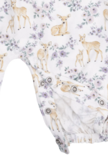 Angel Dear Floral Deer Ruffle Sleeve Snap Romper