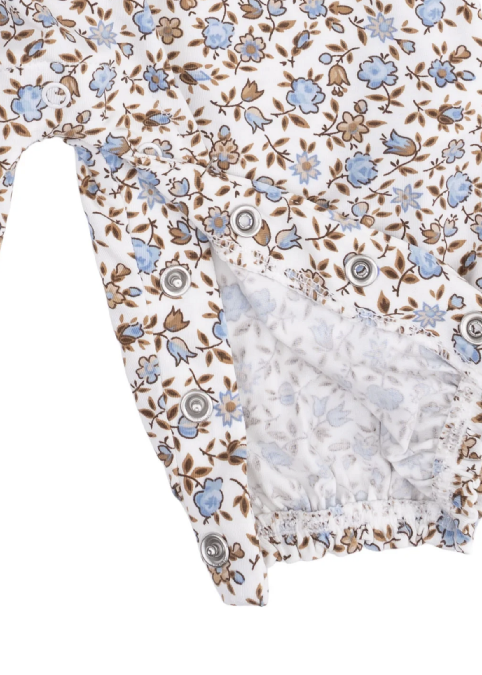 Angel Dear Hazel Floral Ruffle Sleeve Snap Romper