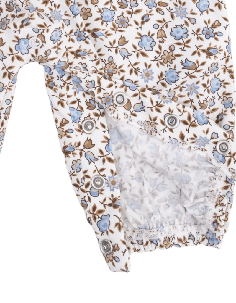 Angel Dear Hazel Floral Ruffle Sleeve Snap Romper