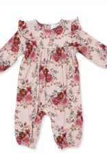 Angel Dear Sabrina Floral Ruffle Sleeve Snap Romper
