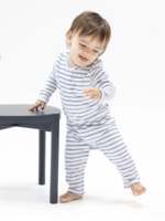 Angel Dear Vintage Stripe Blue Uni Romper
