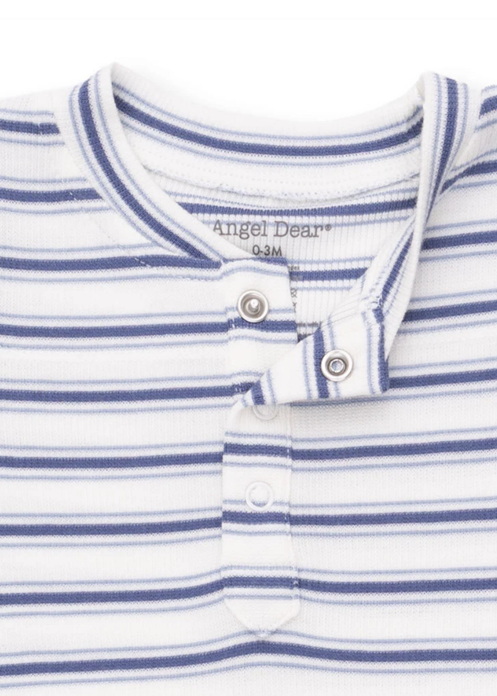 Angel Dear Vintage Stripe Blue Uni Romper
