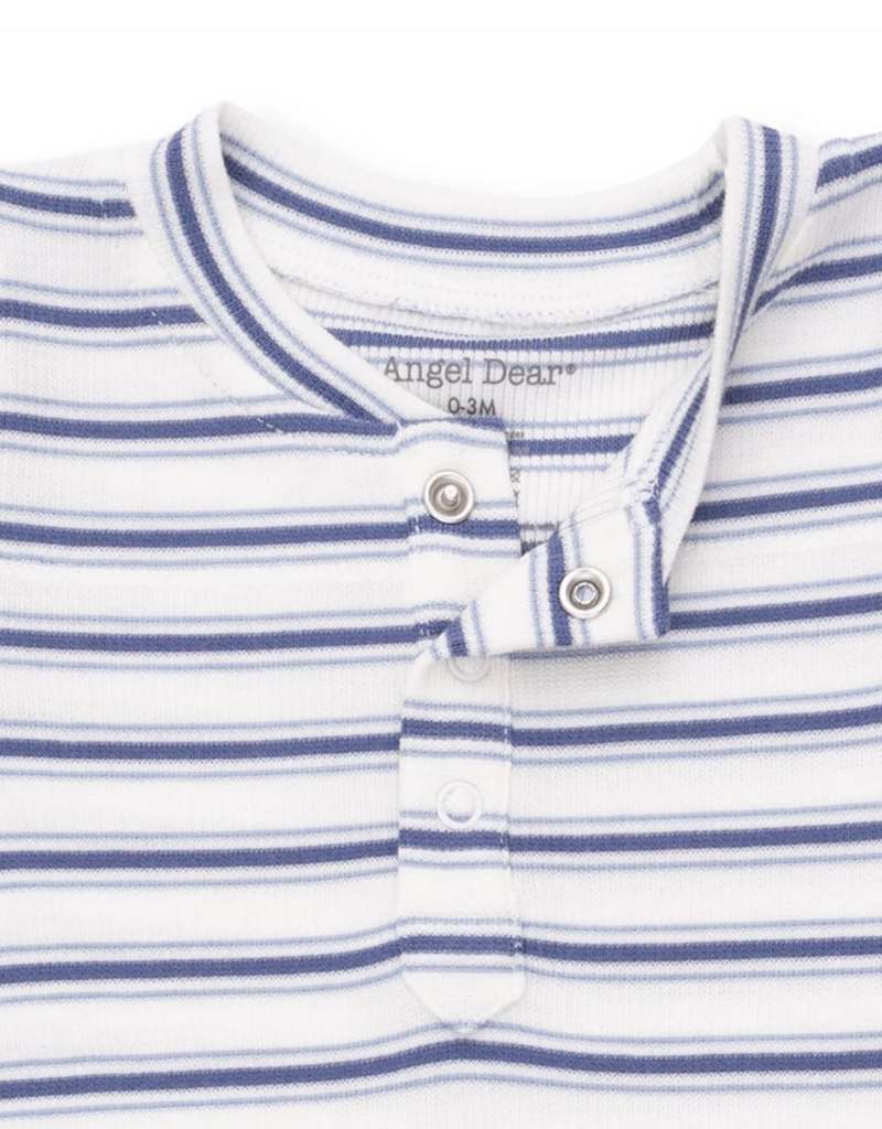 Angel Dear Vintage Stripe Blue Uni Romper
