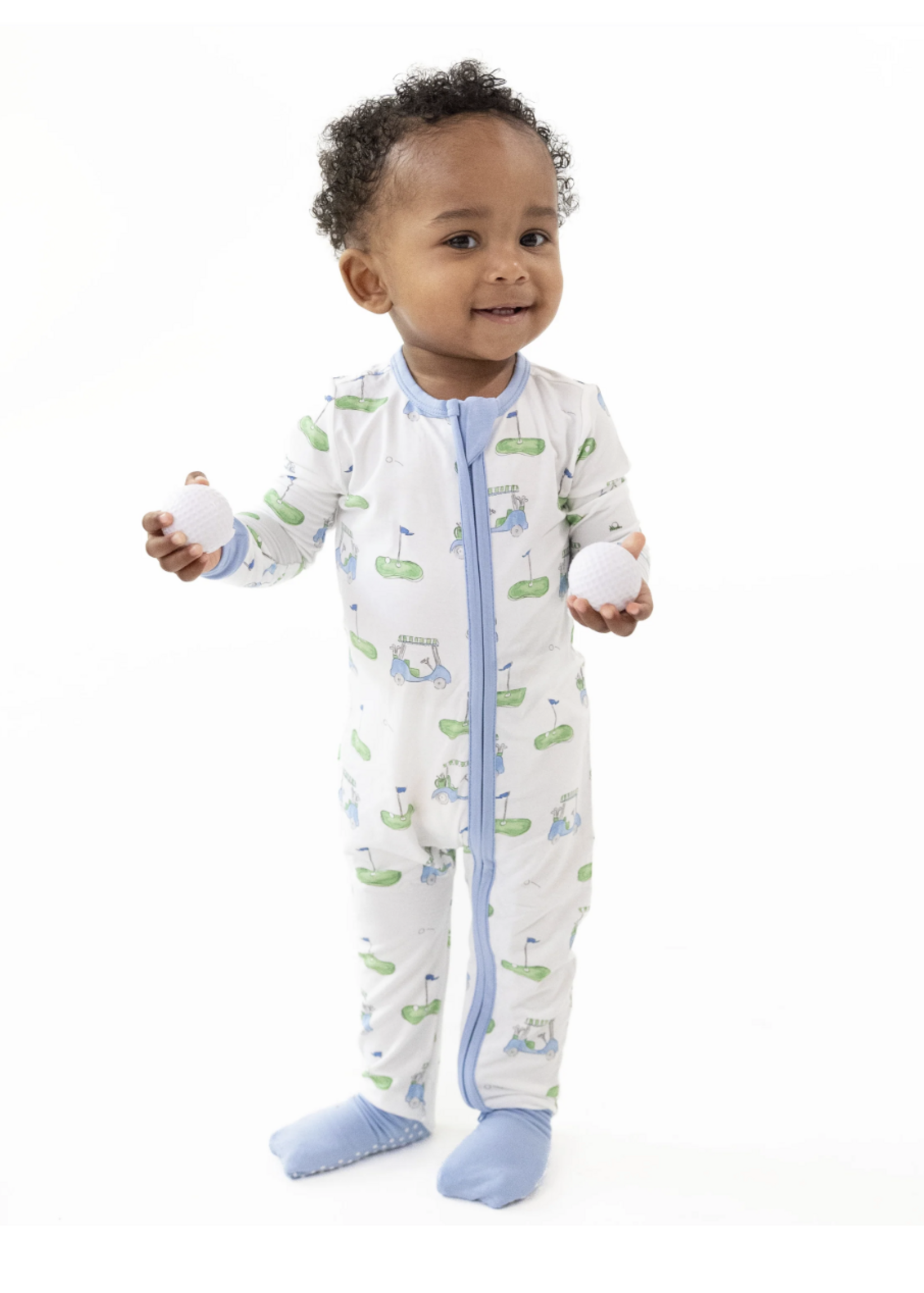 Angel Dear Golf Carts Blue Convertible Romper
