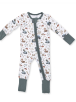 Angel Dear Southern Woodland Animals Green Convertible Romper