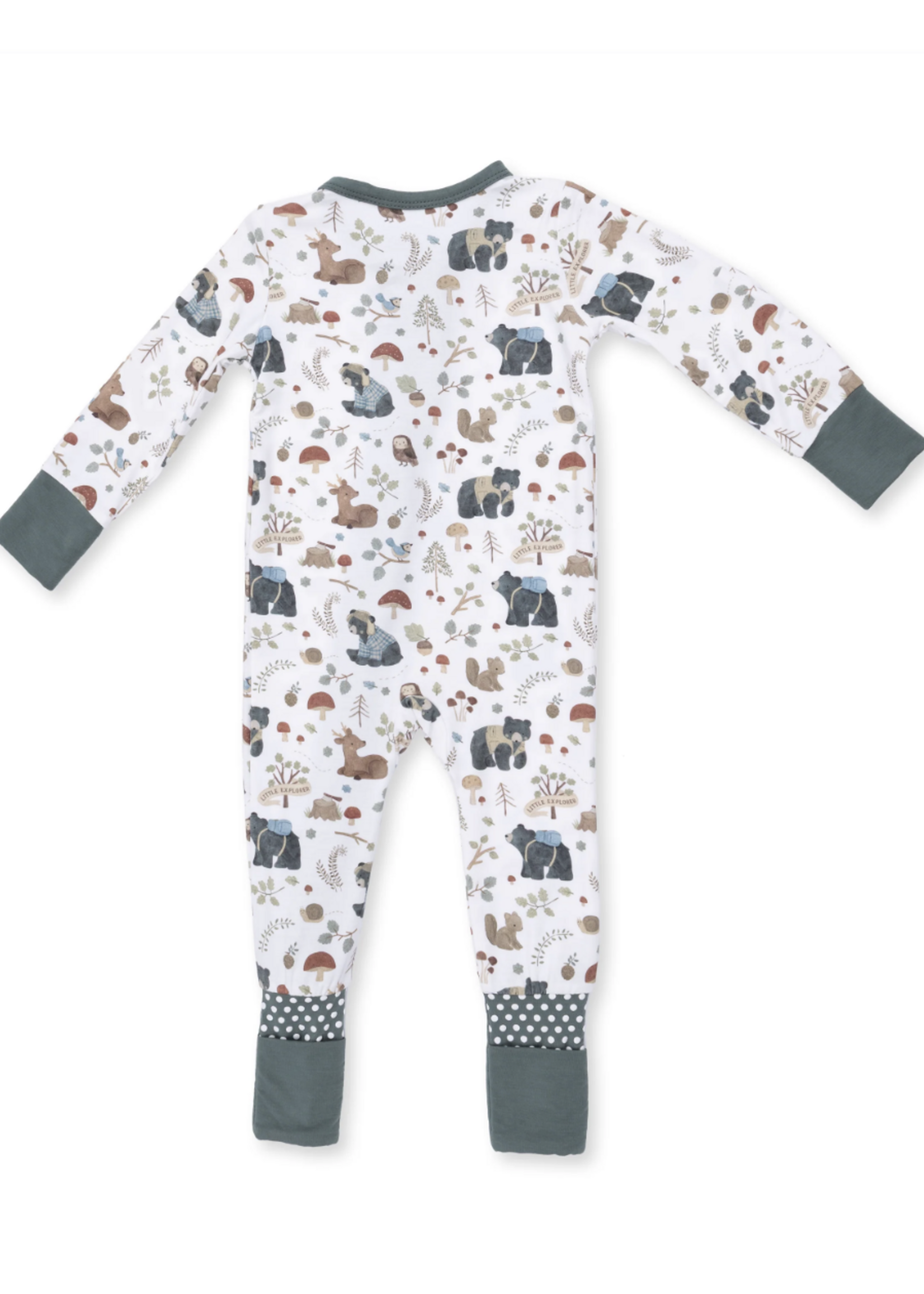 Angel Dear Southern Woodland Animals Green Convertible Romper