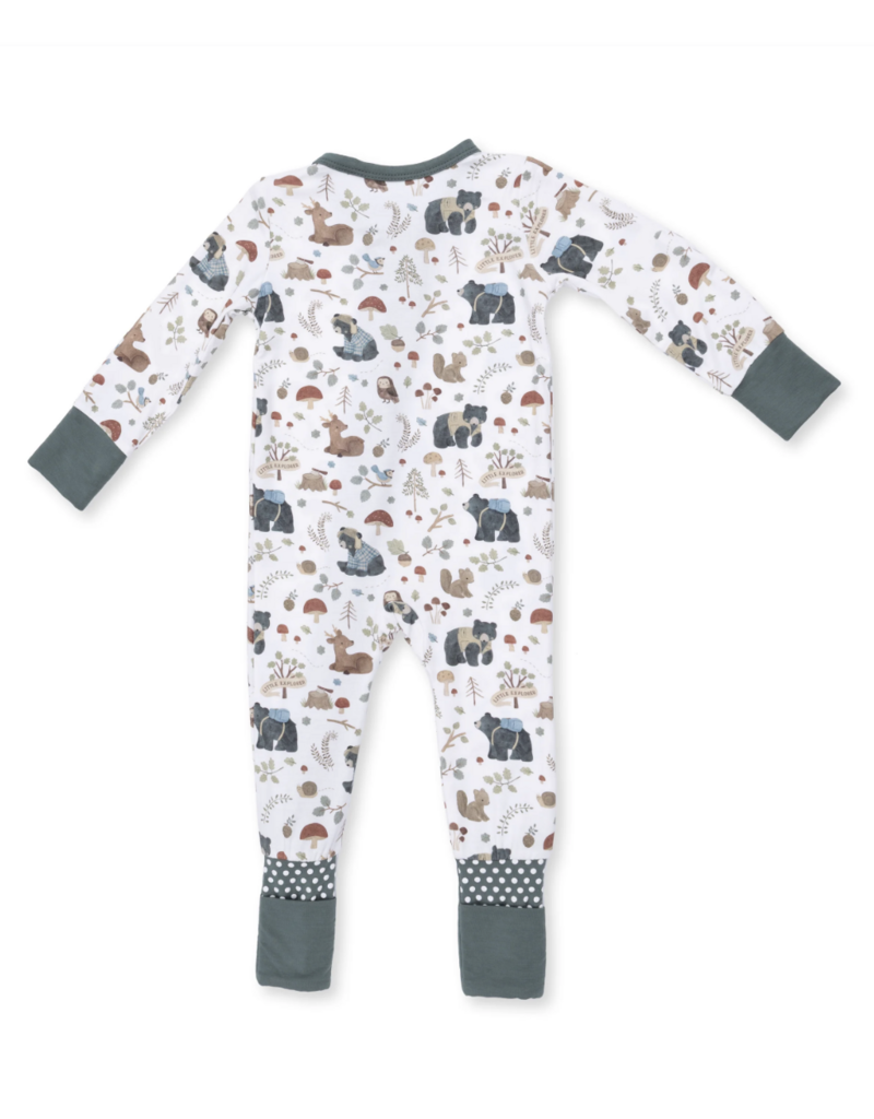 Angel Dear Southern Woodland Animals Green Convertible Romper
