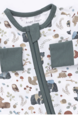 Angel Dear Southern Woodland Animals Green Convertible Romper