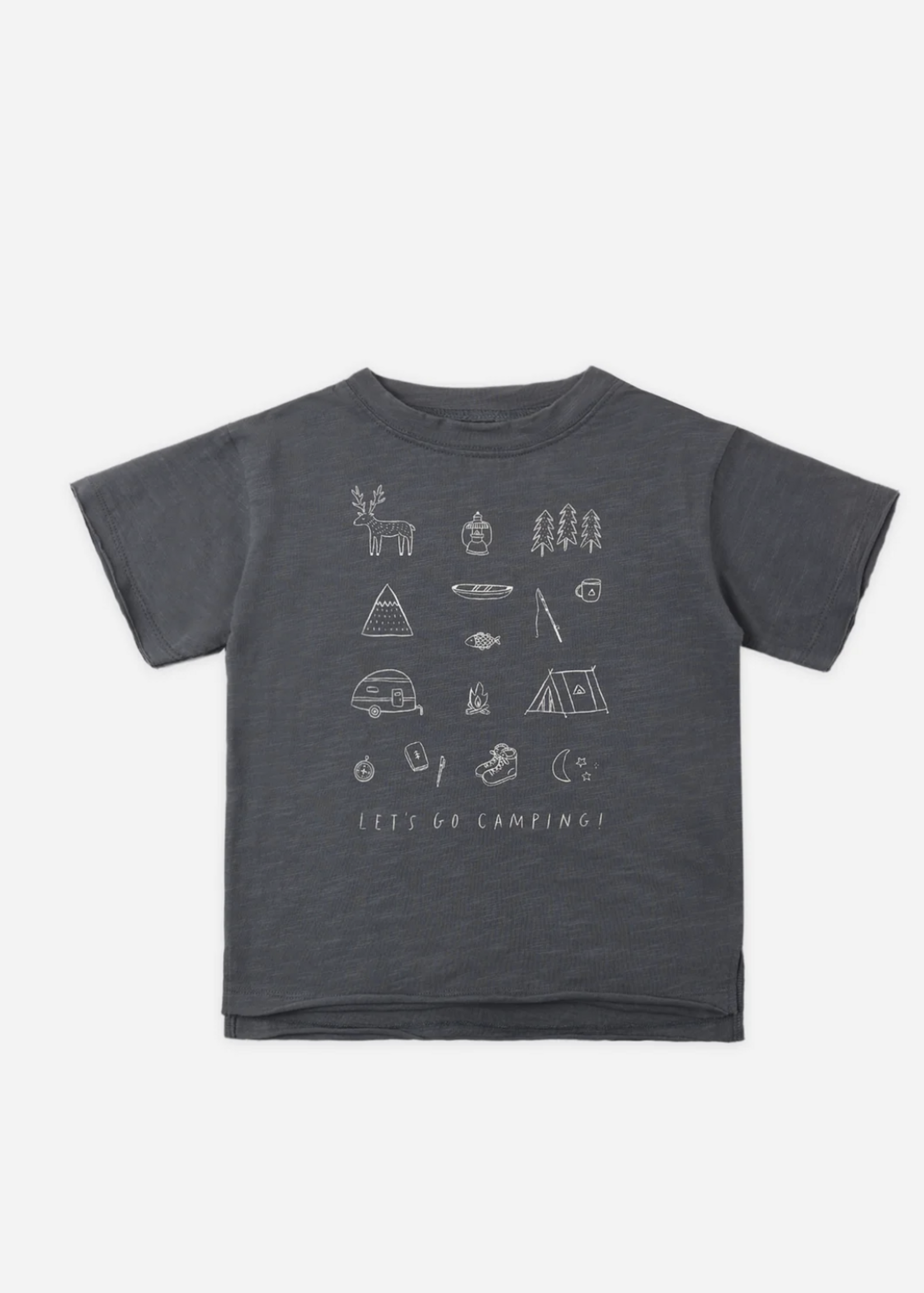Rylee + Cru LLC RAW EDGE TEE LETS GO CAMPING MIDNIGHT