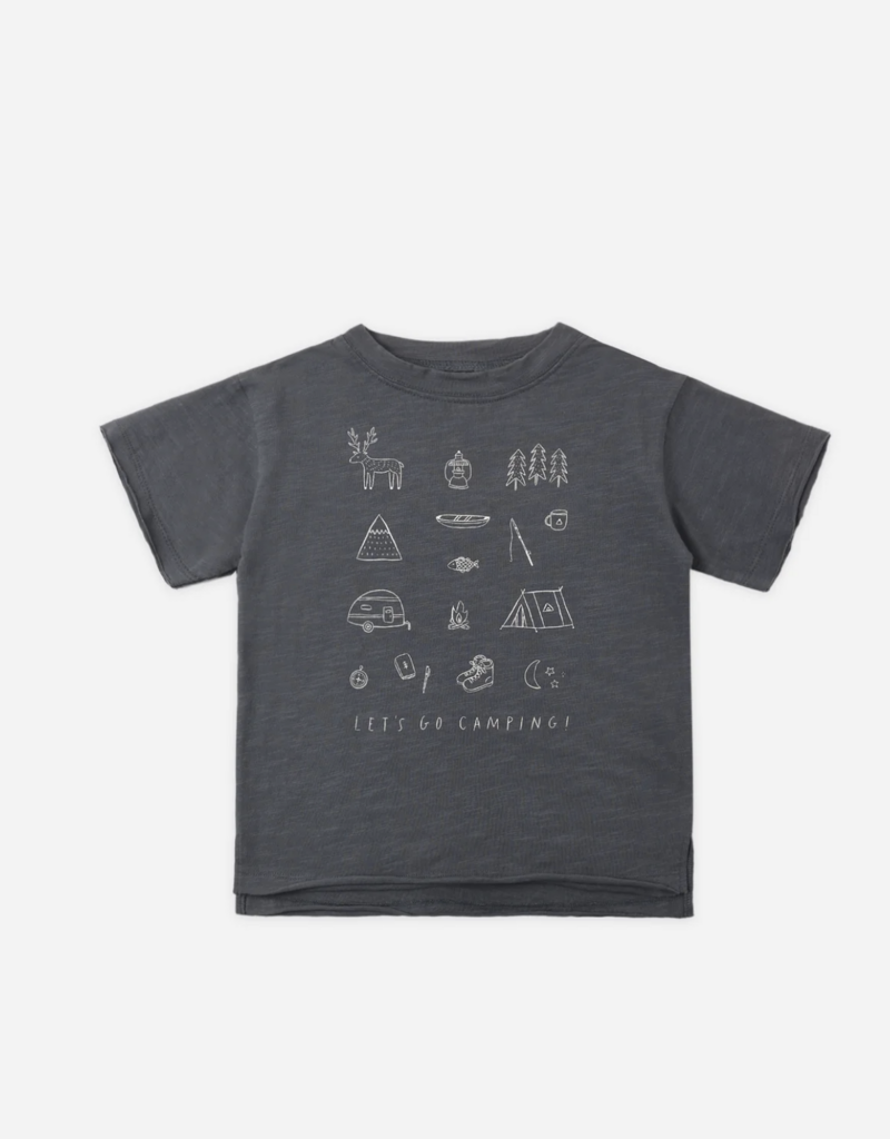 Rylee + Cru LLC RAW EDGE TEE LETS GO CAMPING MIDNIGHT