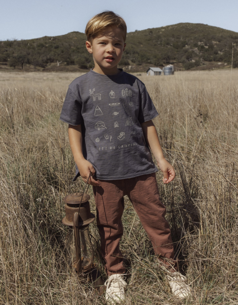 Rylee + Cru LLC RAW EDGE TEE LETS GO CAMPING MIDNIGHT